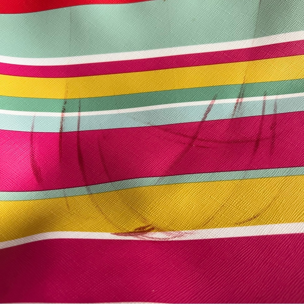 Kate Spade Grant Street Jules Tote Beach Stripe Grainy Vinyl Leather Bag Purse - Picture 7 of 17